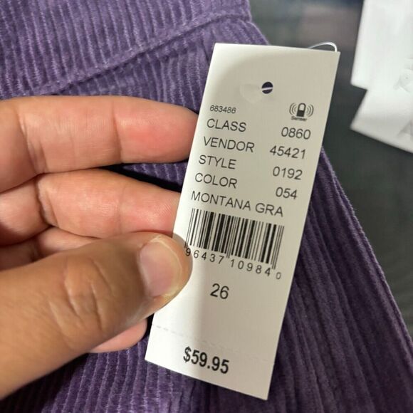 NEW PacSun Pacific Sunwear Women's 26 Purple High Rise Straight Corduroy Jeans - Picture 10 of 11